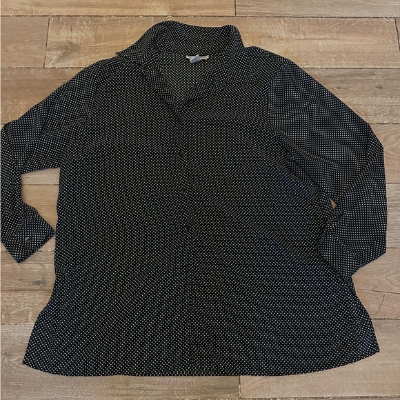 Notations Black and White Button Down Shirt - Picture 1 of 2